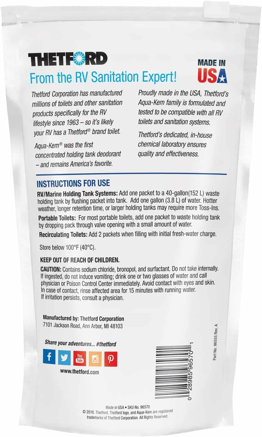 Aqua Kem back label
