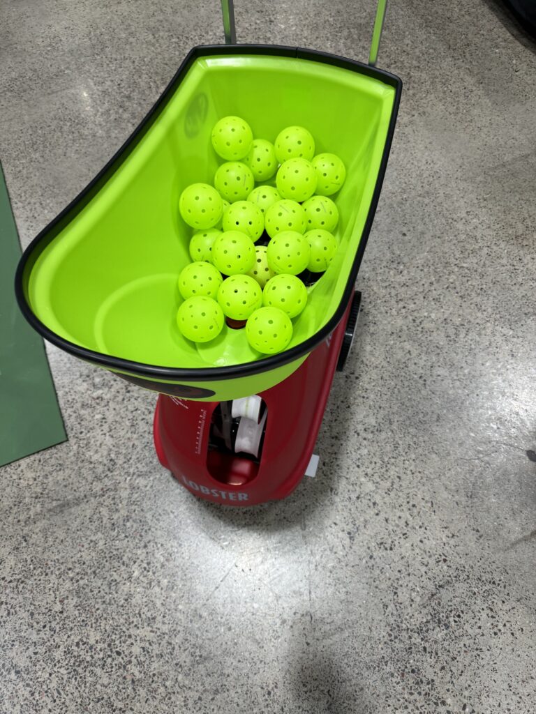 lobster pickleball machine top view