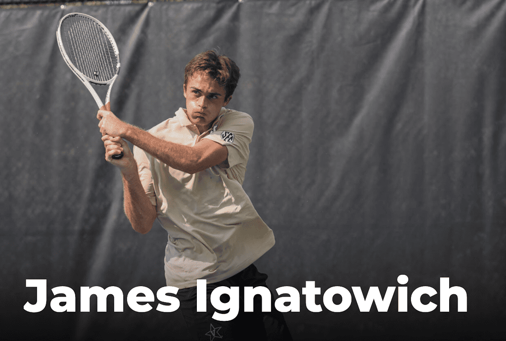 james ignatowich playing tennis at vanderbilt university