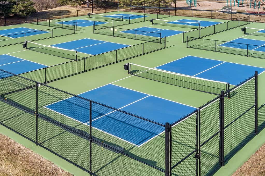 multiple pickleball courts