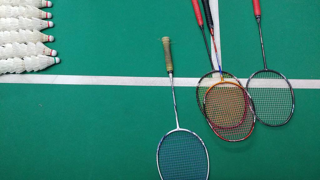 badminton rackets and shuttlecocks
