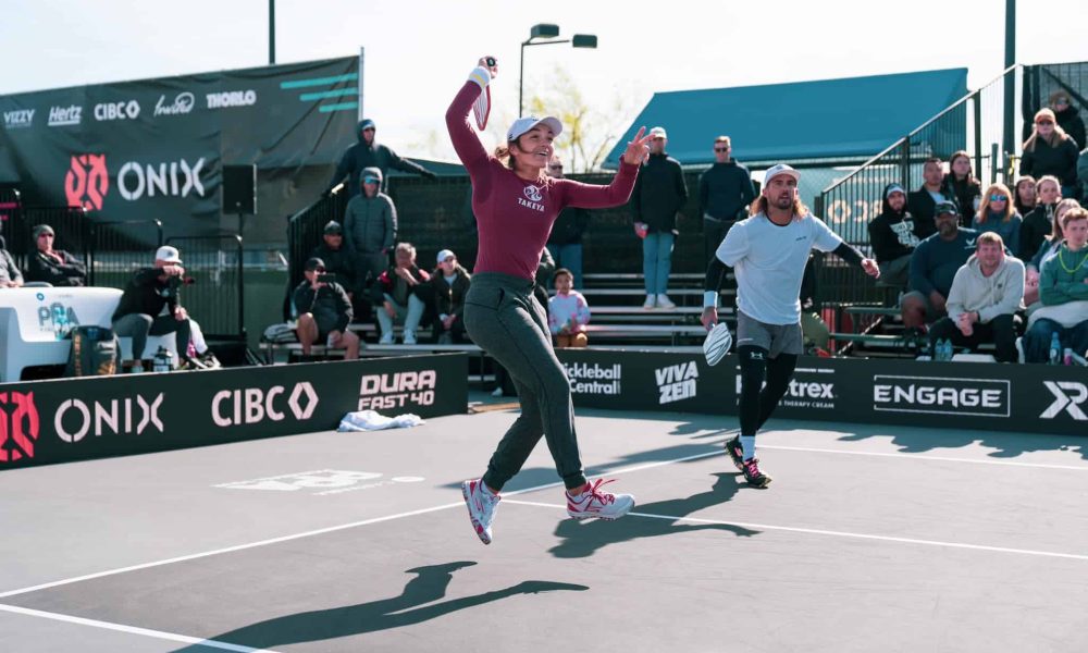 Catherine Parenteau in her Skechers Pickleball shoes